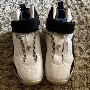 White and Black High-Top Sneakers